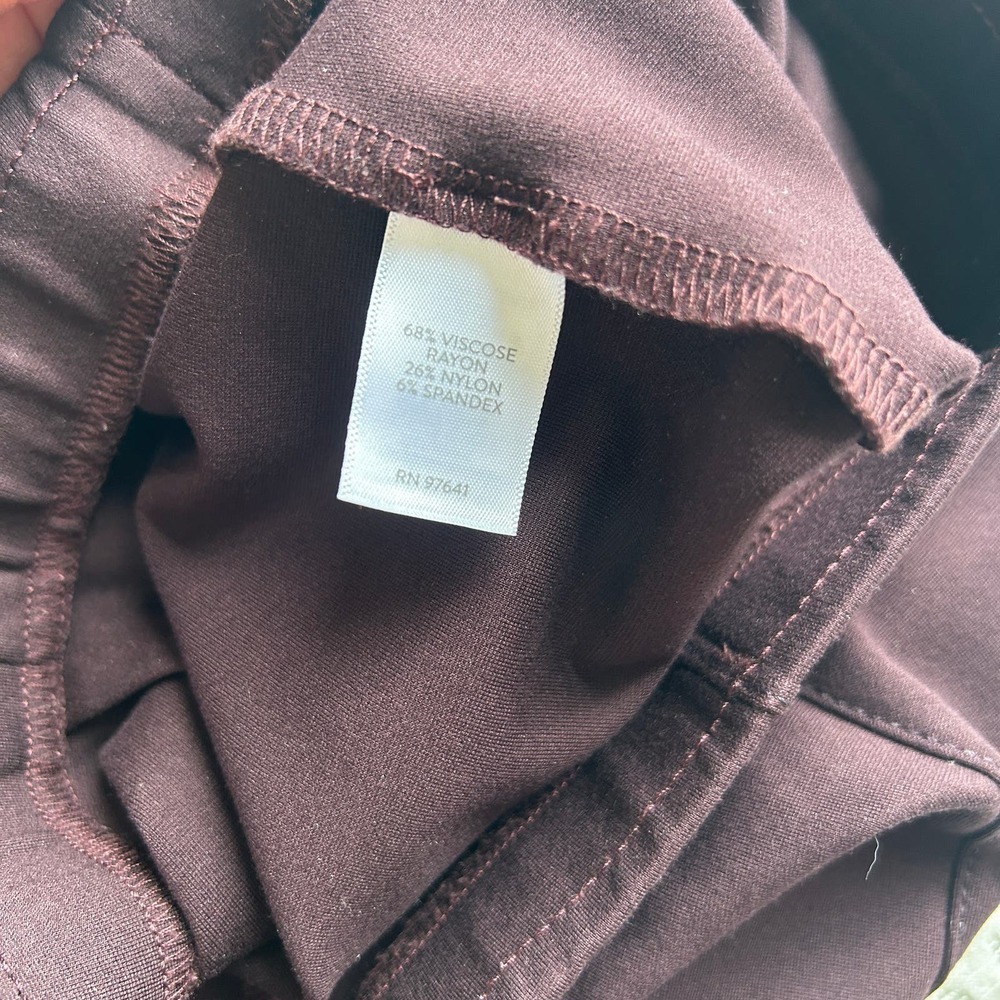 J. Jill Ponte Skinny Pants M Red Merlot Burgundy Leggings J.Jill Women's Pull On - Picture 5 of 6